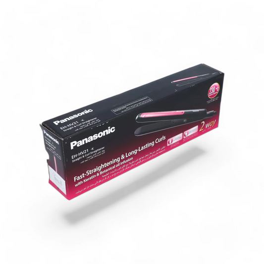 Panasonic Hair Straightener EH-HV21 -K | Fast Straightening & Long Lasting Curls | Salon-Quality Hair Styling at Home