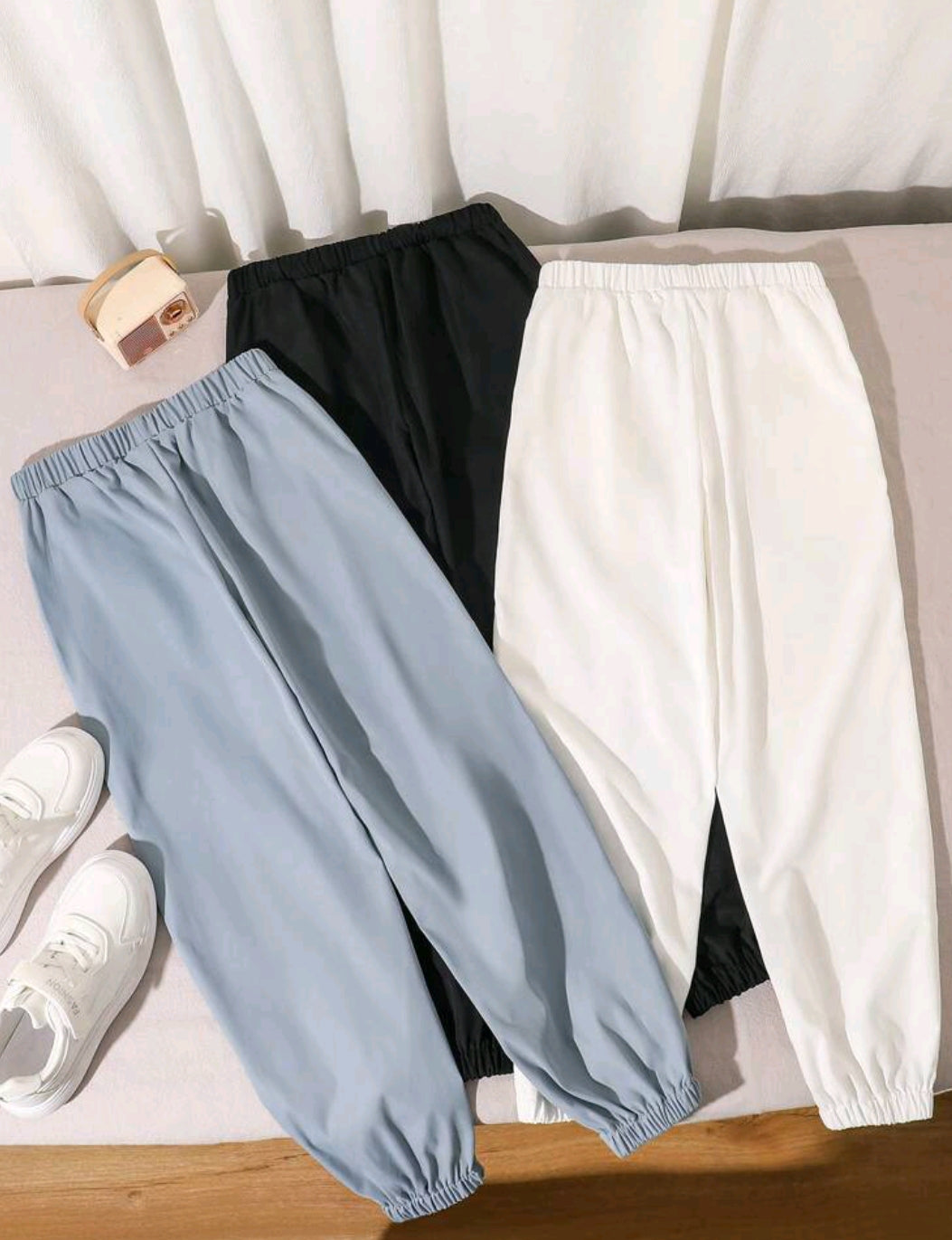 SHEIN 3pcs/Set Teen Boy Loose Casual Solid Color Drawstring Waist Pants