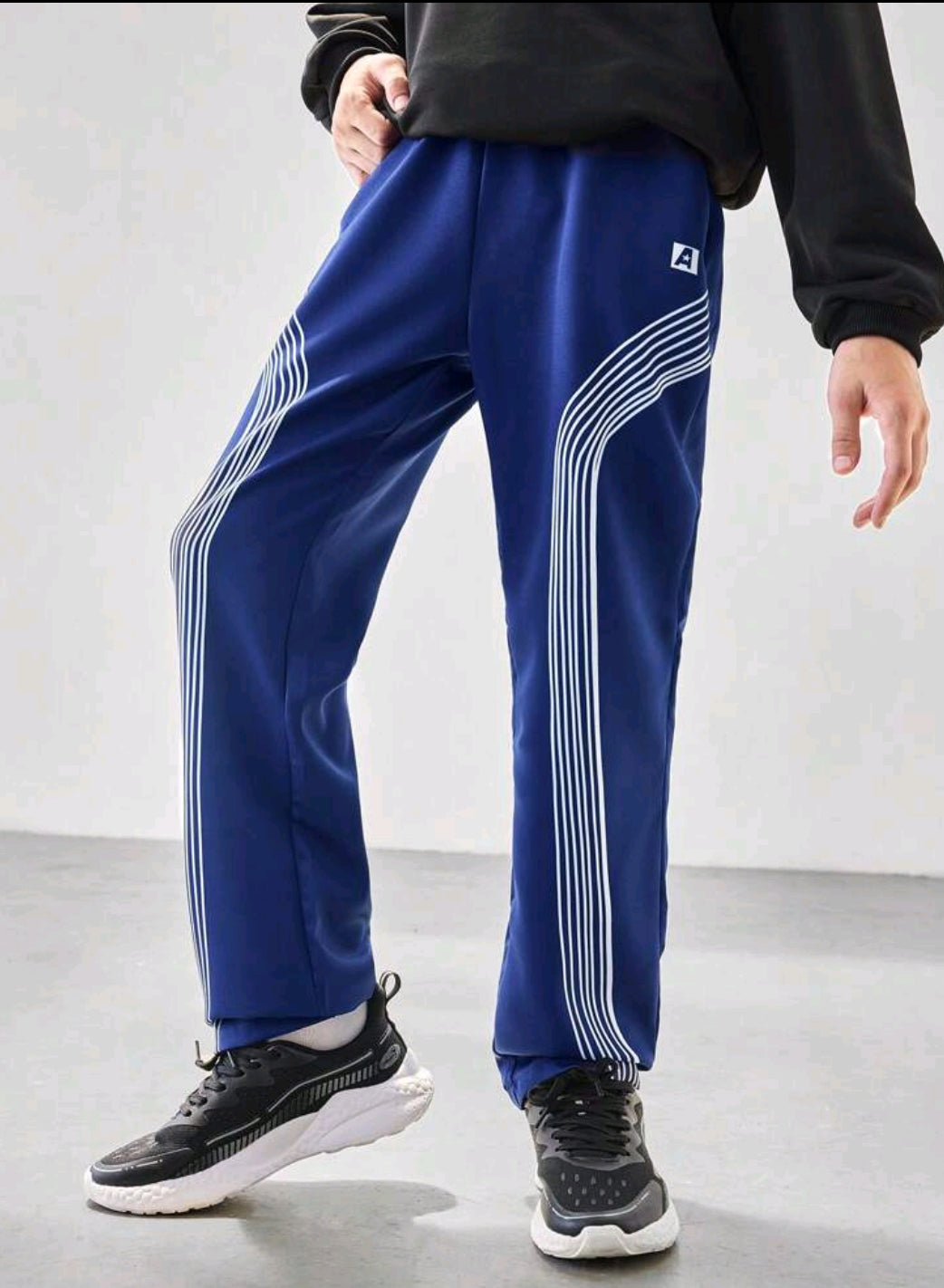 Tween Boy Star Print Casual Loose Pants With Pockets, 161718