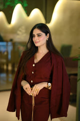 Heiryn French Encore Red Luxury Fashion Elegant 3 pc Set,