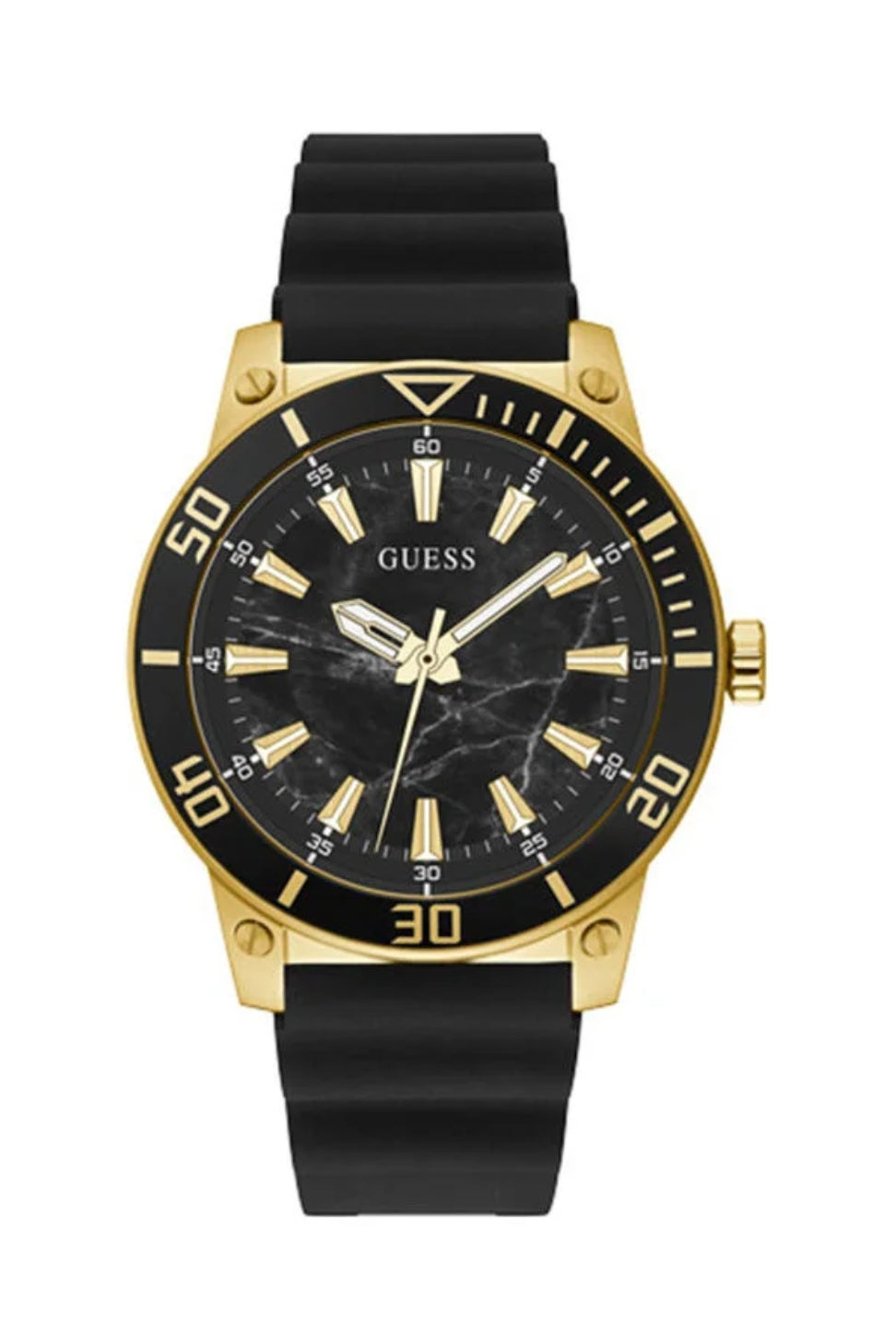 Men's Black Dial Silicone Analog Watch GW0420G2