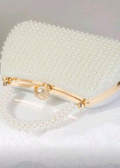 Elegant Pearl Decor Clutch Bag