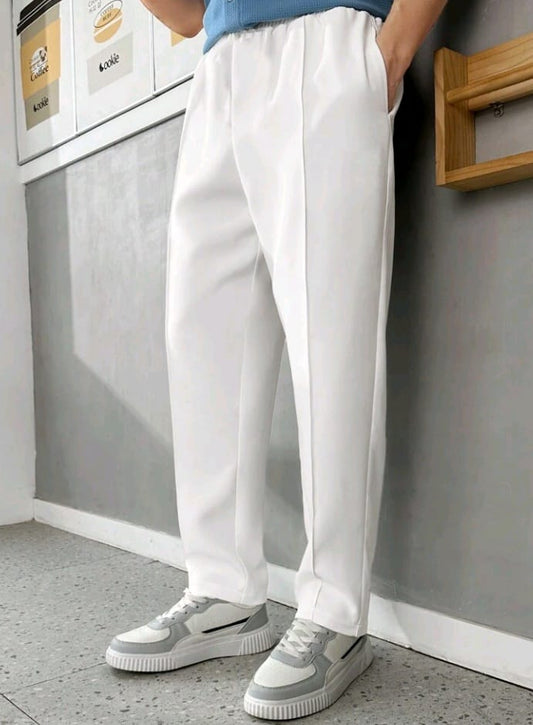 SHEIN Teen Boy Casual Tapered Pants With Pleat Design And Pockets