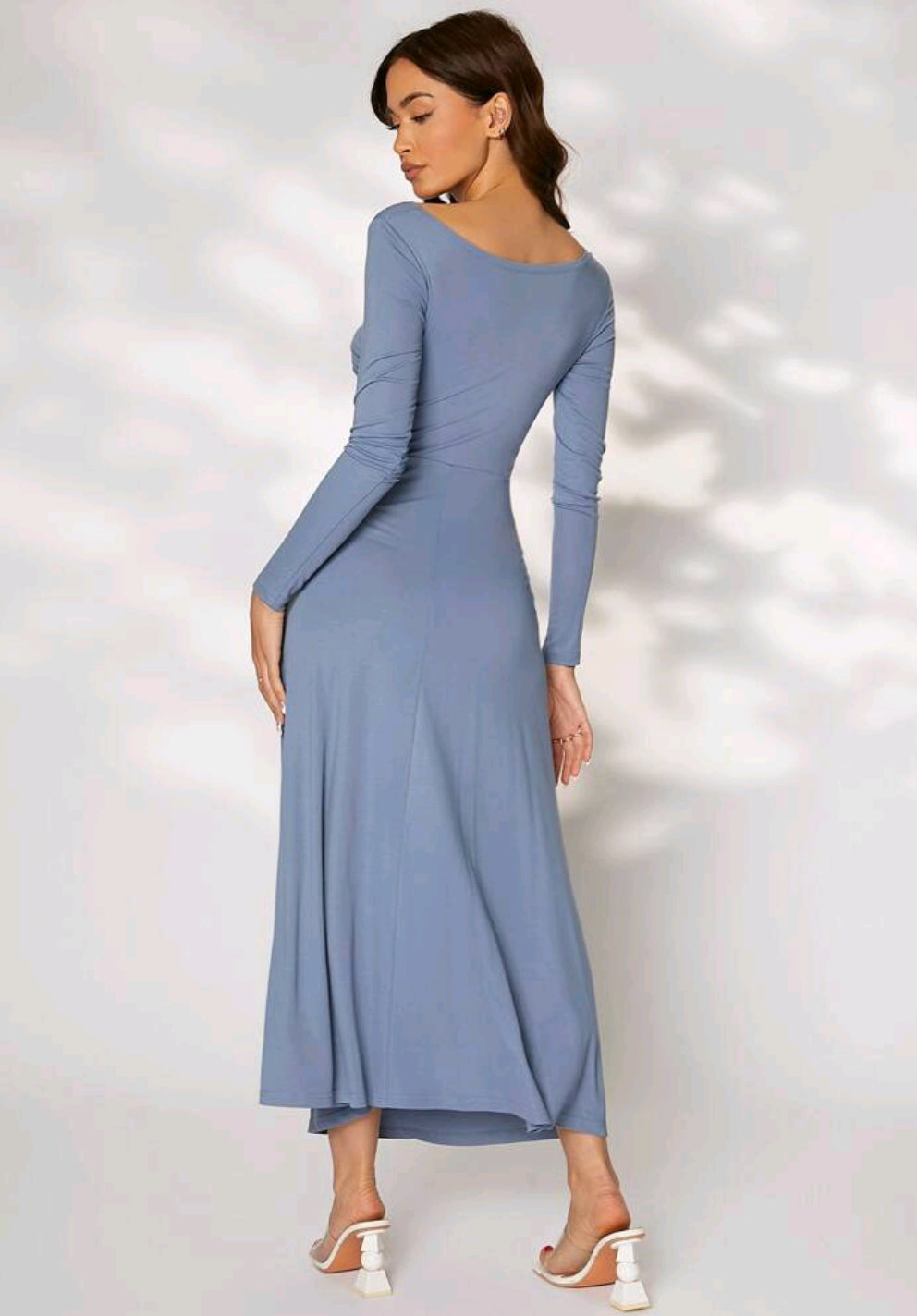 SHEIN Modely Solid Ruched Side