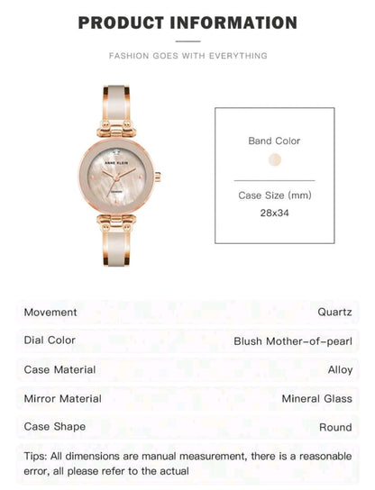 Women's Diamond Dial Bangle Watch With Blush Pink Mother-Of-Pearl Dial Ladies Luxury Gift Bracelet Watch With Enamel Filled Rose Gold-Tone Bangle Watch,AK/1980BMRG