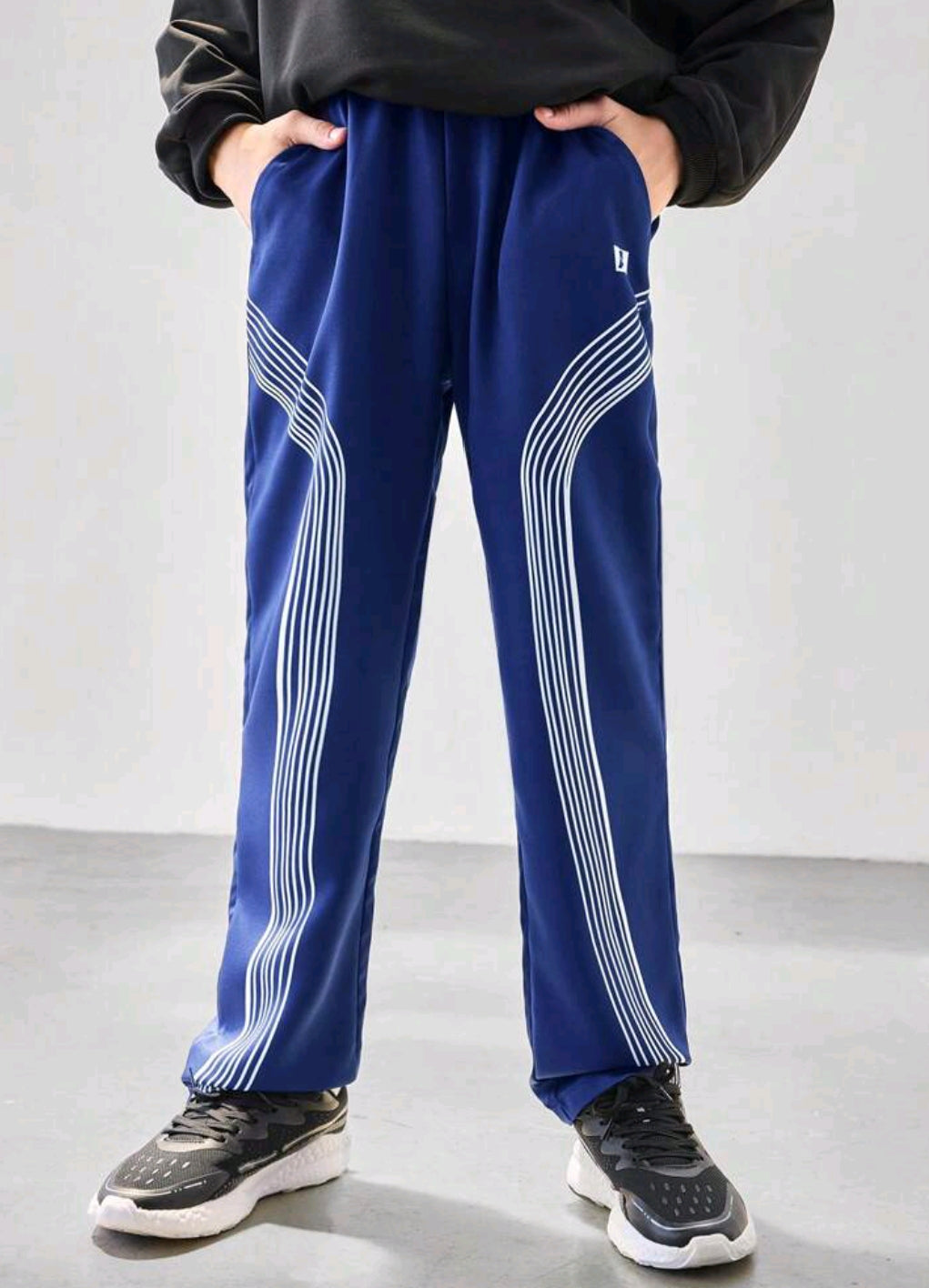 Tween Boy Star Print Casual Loose Pants With Pockets, 161718