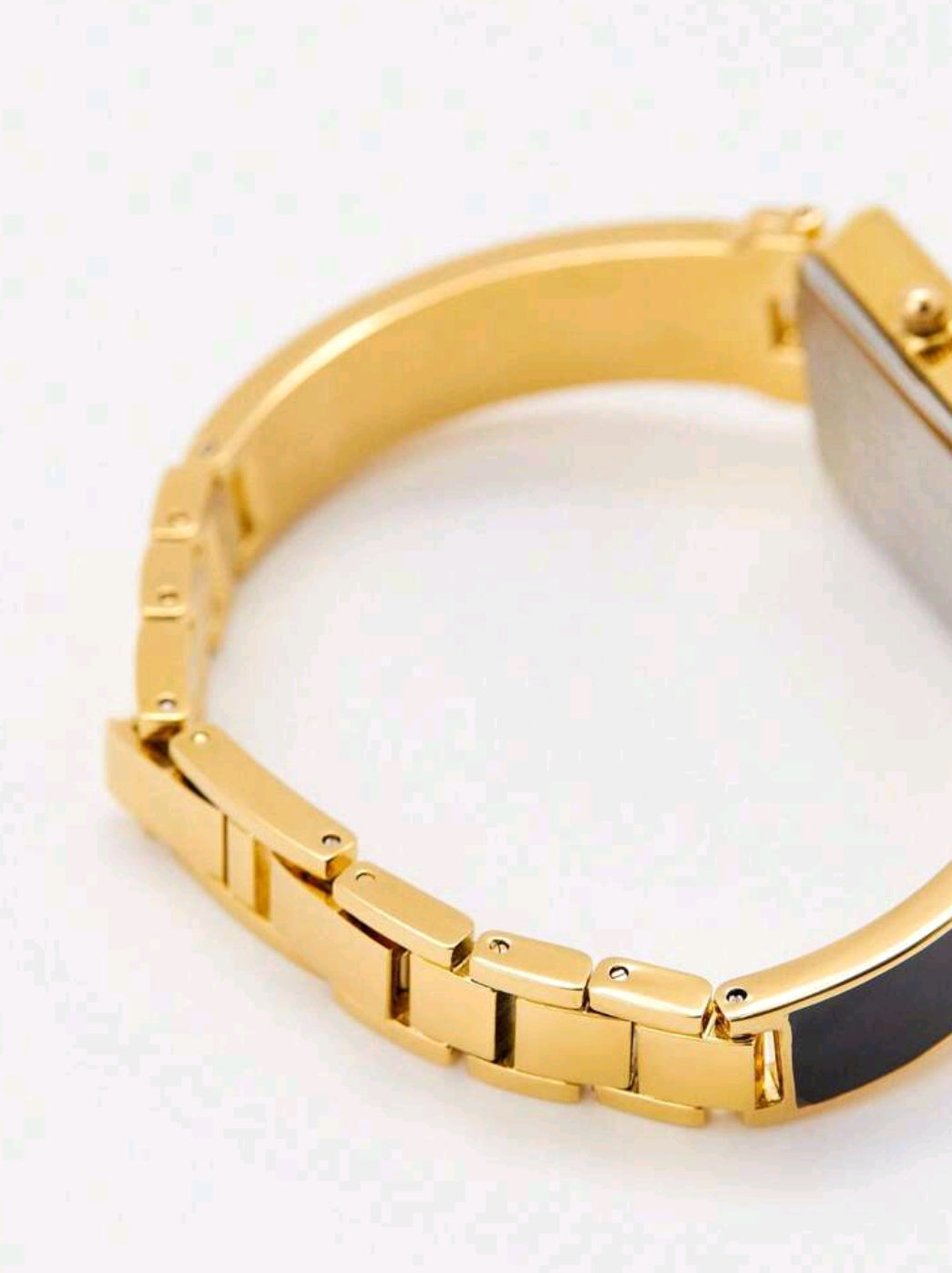 Women's Crystal Accented Bangle Watch And Bracelet Watch Set,Quartz Watch For Ladies With Gold-Tone And Black Bangle Adjustable End Links,AK/3898BKST