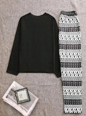 Elephant Print Tee & Pants PJ Set / Pajama Set 121456