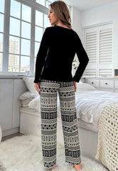 CoupledUp Geometric Long Sleeve & Pants Pajama Set c2503