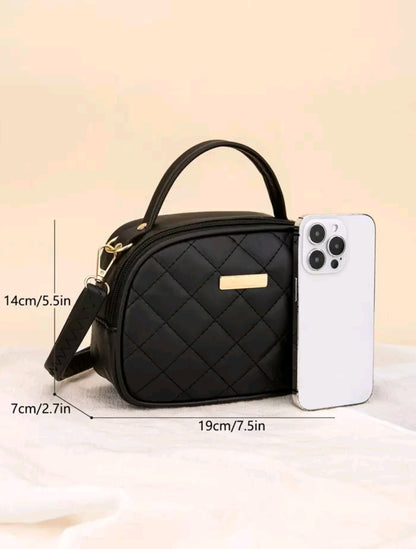 Embroidered Shell Women's Bag, Daily Casual Handbag, Diamond Pattern Shoulder Bag, Crossbody Bag, Shoulder Bag