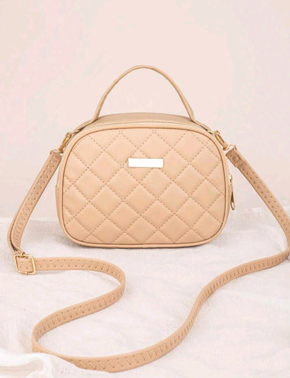 Women Embroidered Casual Crossbody Bag, Shell Shape Quilted Shoulder Handbag