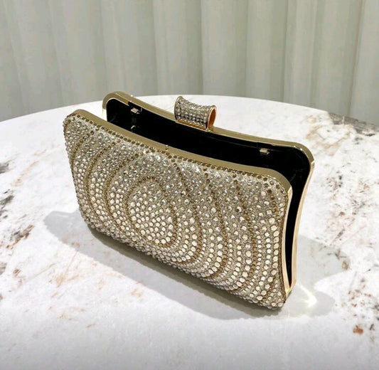 Elegant Rhinestone Decorated Women's Clutch Bag