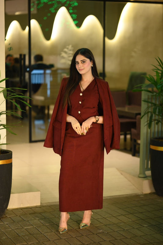 Heiryn French Encore Red Luxury Fashion Elegant 3 pc Set,