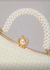 Elegant Pearl Decor Clutch Bag