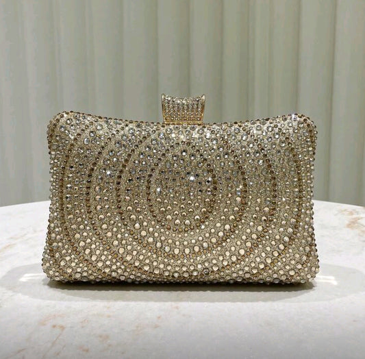 Elegant Rhinestone Decorated Women's Clutch Bag