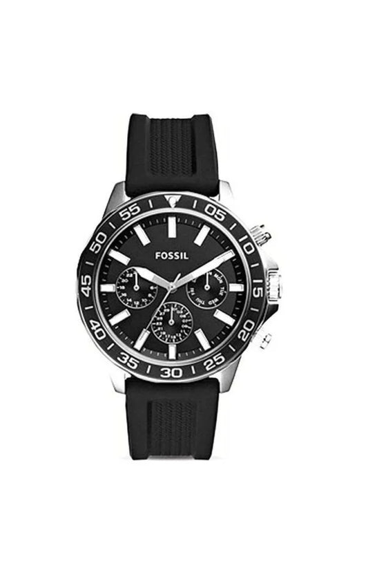 Men's Bannom Round Shape Silicone Strap Chronograph Wrist Watch - Black - BQ2493