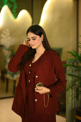 Heiryn French Encore Red Luxury Fashion Elegant 3 pc Set,