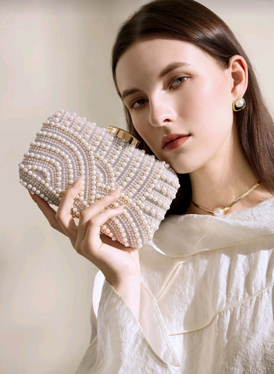 Elegant Faux Pearl Bag, Elegant Pearl Clutch
