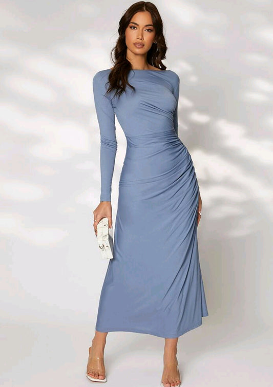 SHEIN Modely Solid Ruched Side