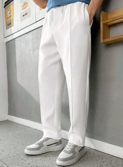 SHEIN Teen Boy Casual Tapered Pants With Pleat Design And Pockets