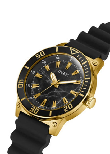 Men's Black Dial Silicone Analog Watch GW0420G2