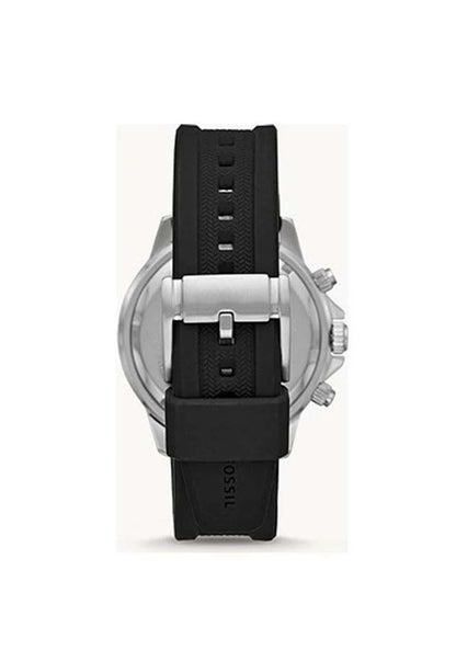 Men's Bannom Round Shape Silicone Strap Chronograph Wrist Watch - Black - BQ2493