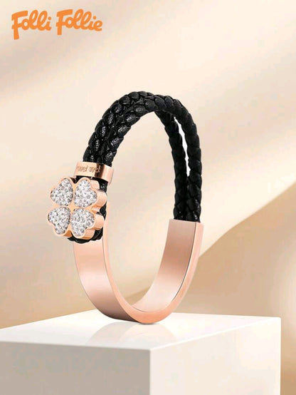 Bracelets For Women Titanium Steel Bracelet Four-Leaf Clover Bracelet Simple Design Style Exquisite Jewelry Lucky Symbol Jewelry Gift For Women