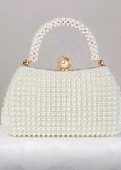 Elegant Pearl Decor Clutch Bag